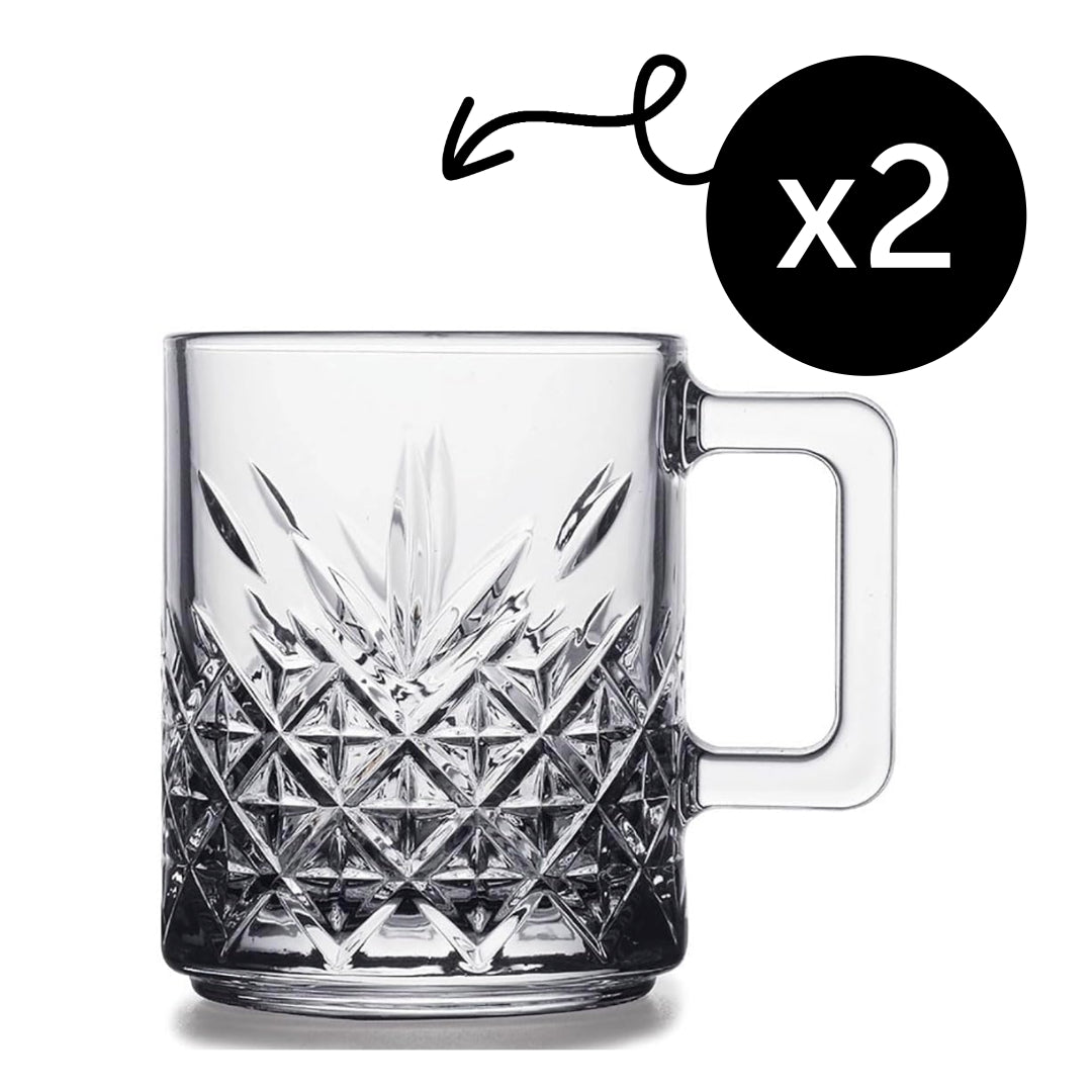 Transparenter Teeglas Henkelbecher für Kaffee Tee Kakao und Latte