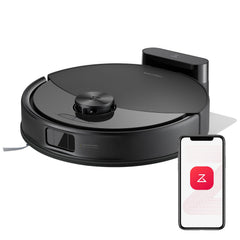 Roborock Q10 S5 Set schwarzer Saugroboter Seitenansicht mit flachem Gehäuse