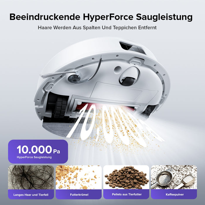 Roborock Q10 S5 weißer Saugroboter mit VibraRise 2.0 Wischsystem auf Hartboden
