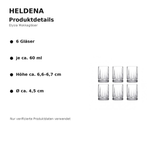 HELDENA Elysia Mokkagläser – Detailgrafik mit Produktmerkmalen