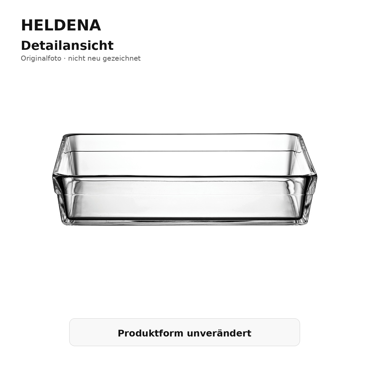 HELDENA Glas-Auflaufform 2500 ml – Detailansicht des Originalprodukts