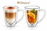 Wilmax Doppelwandiger Becher 300 ml 2er-Set Transparent – Produktansicht; Lieferumfang: 2 Stück