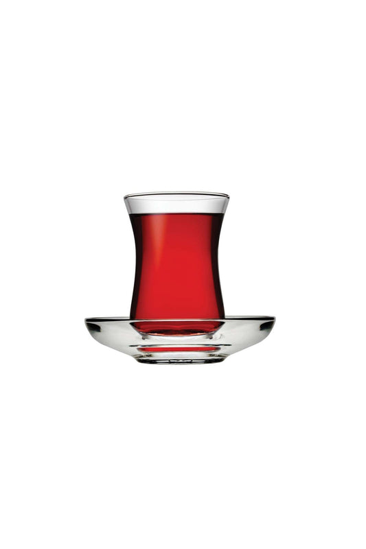Sechs Pasabahce Üsküdar Teegläser 120 ml klassische Tulpenform transparent