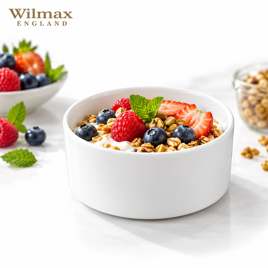 Wilmax Schale 18 cm 1850 ml Weiß Porzellan – Produktansicht; Lieferumfang: 1 Stück