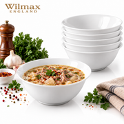 Wilmax Schale 700 ml 15 cm 6er-Set Weiß Porzellan – Produktansicht; Lieferumfang: 6 Stück