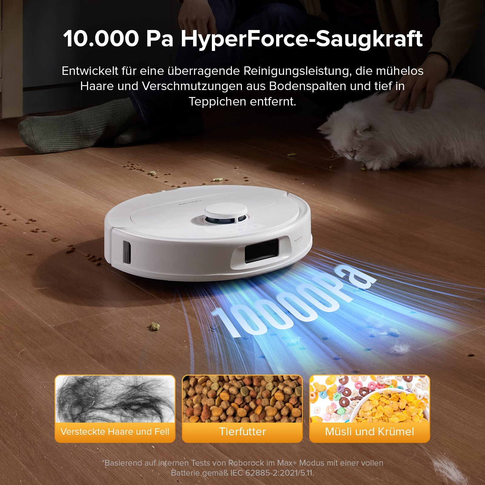 QV 35S zwei rotierende Mopps 200 Umdrehungen pro Minute auf Parkett