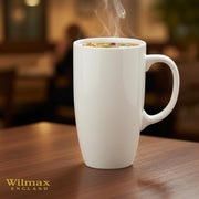 Wilmax Becher 630 ml 4er-Set Weiß Porzellan – Anwendungs- oder Detailansicht; Lieferumfang: 4 Stück