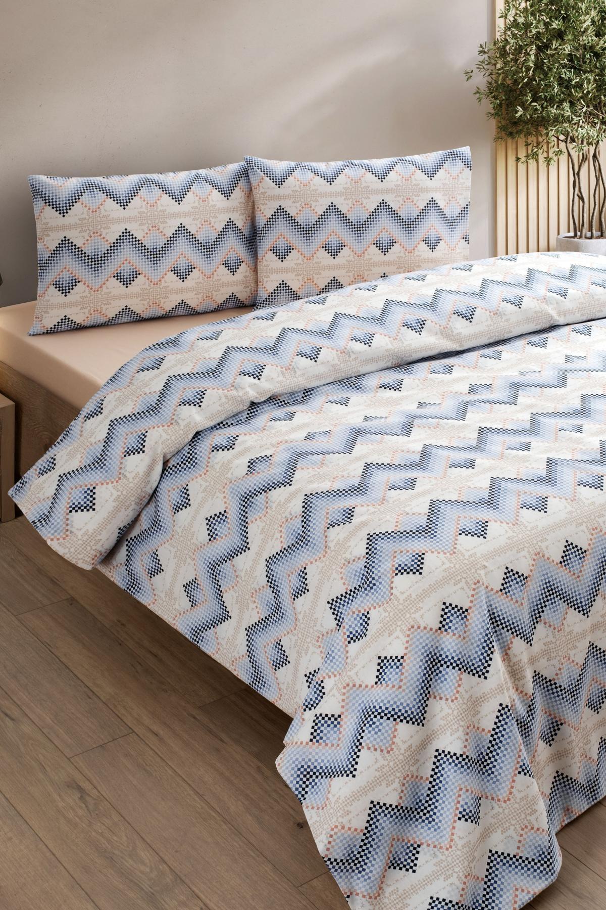 HELDENA Doppelbett Bettwäsche-Set Blau 200x220 cm aus Mikrofaser pflegeleicht