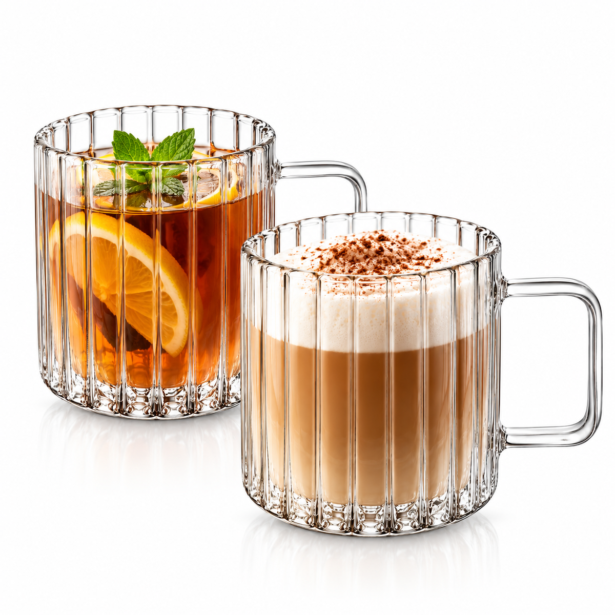 Wilmax Glasbecher mit Henkel 200 ml 6er-Set Glas – Anwendungs- oder Detailansicht; Lieferumfang: 6 Stück
