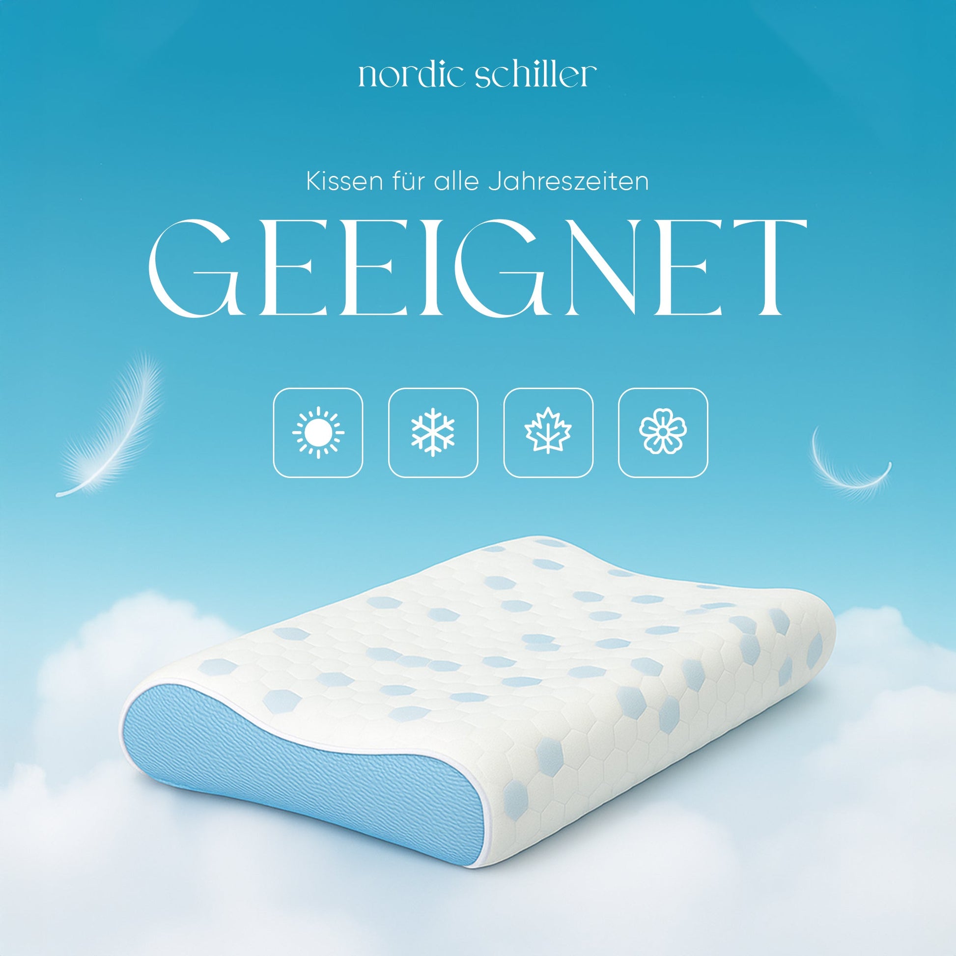 Cooler Visco Nackenstützkissen 60 x 40 cm für ganzjährige Nutzung im Schlafzimmer