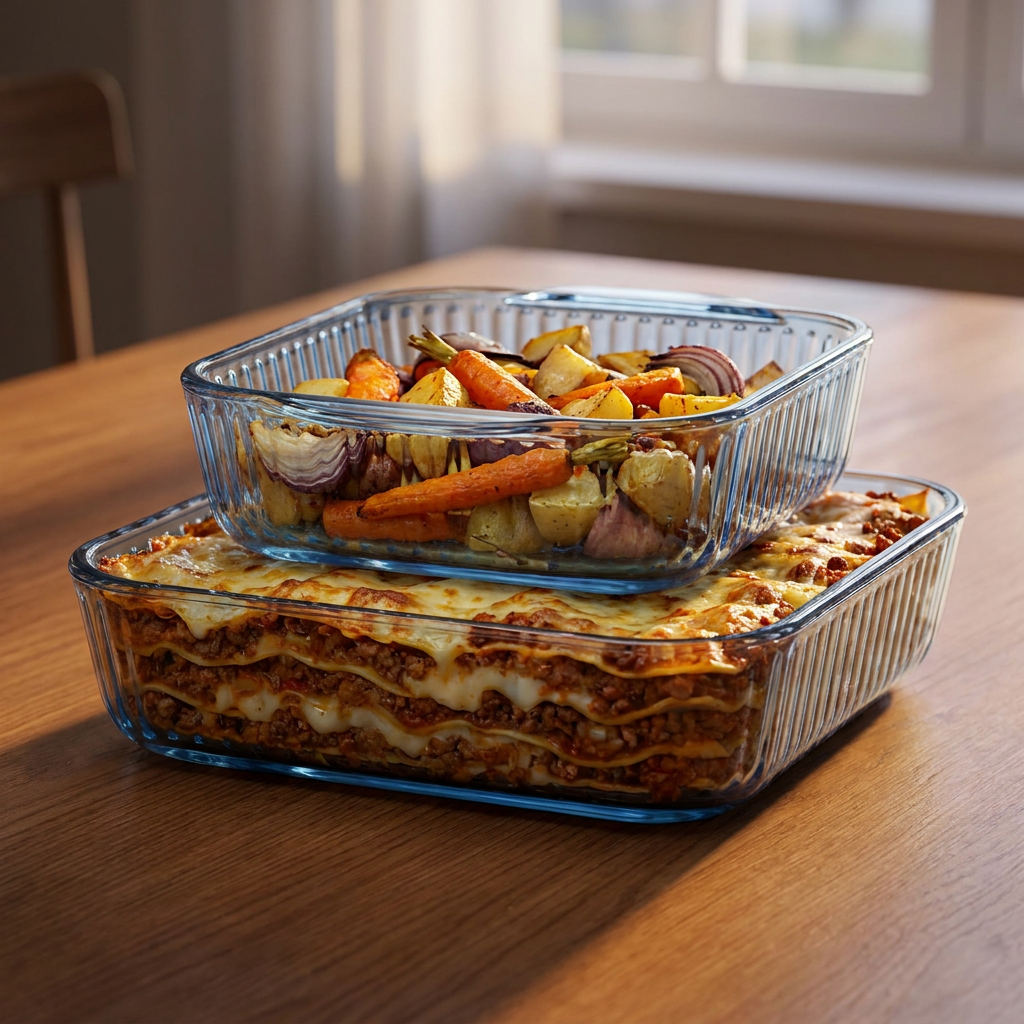 HELDENA quadratische Glas-Auflaufformen 2er Set – direkt am Backofen