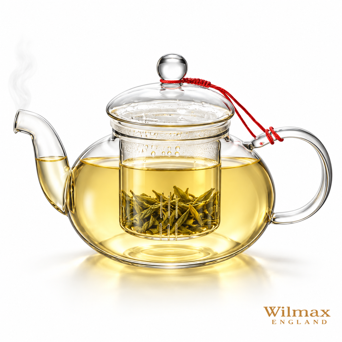 Wilmax Teekanne 1550 ml mit Glasfilter Transparent Thermoglas – Produktansicht; Lieferumfang: 1 Stück