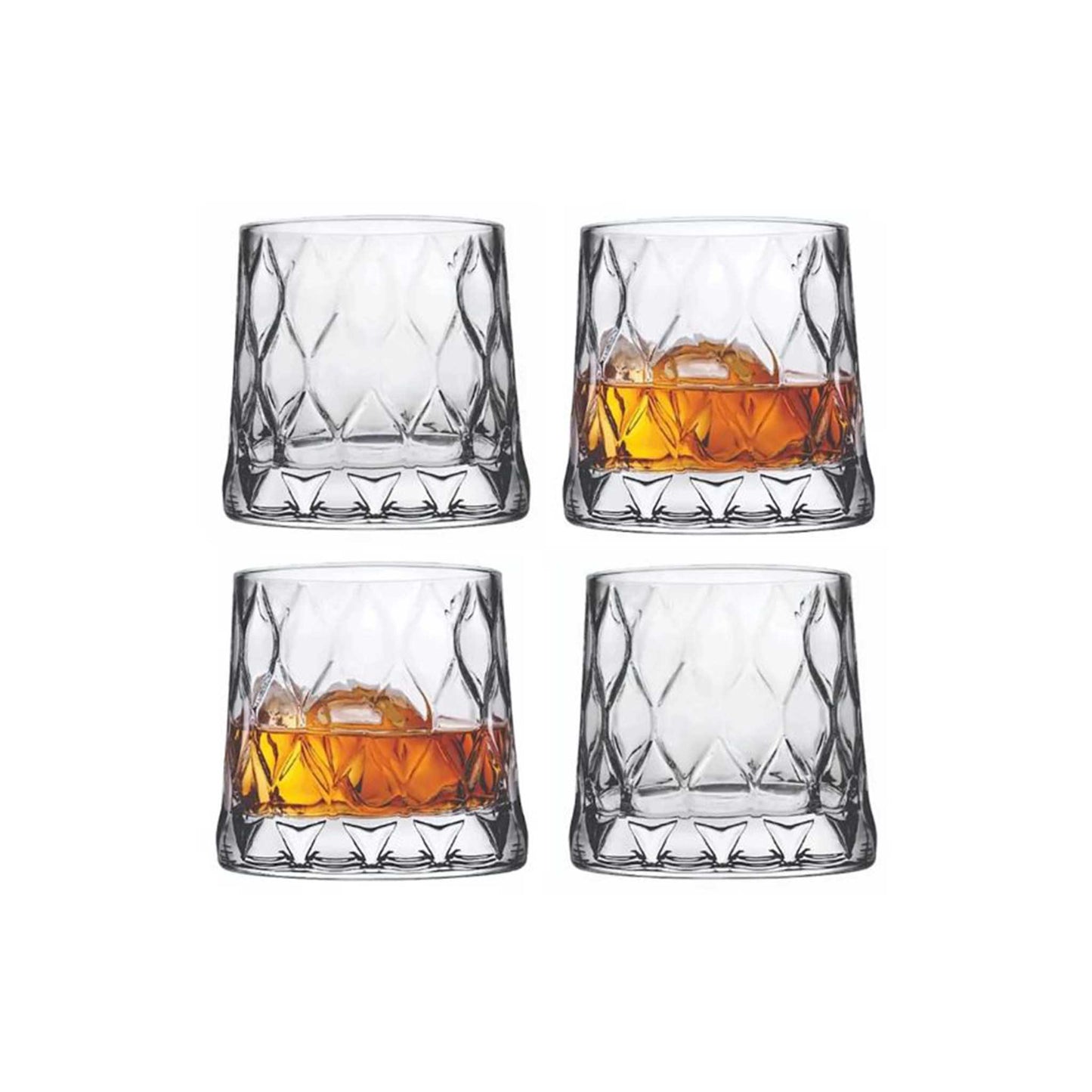 Leafy Whiskyglas 300 ml Detailansicht natürliches Blattmuster im Pressglas