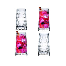 HELDENA Longdrinkgläser 450 ml – 4er Set mit Blattmuster