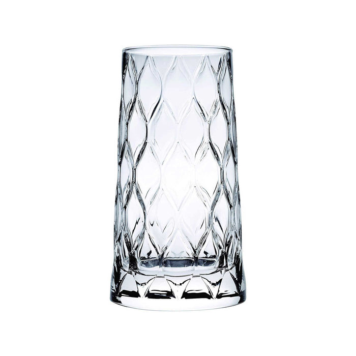 Glas 450 ml Detailansicht Blattmuster natürliche Optik transparent