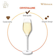 Wilmax Champagnerflöte 300 ml 2er-Set Transparent – Crystalline – Anwendungs- oder Detailansicht; Lieferumfang: 2 Stück