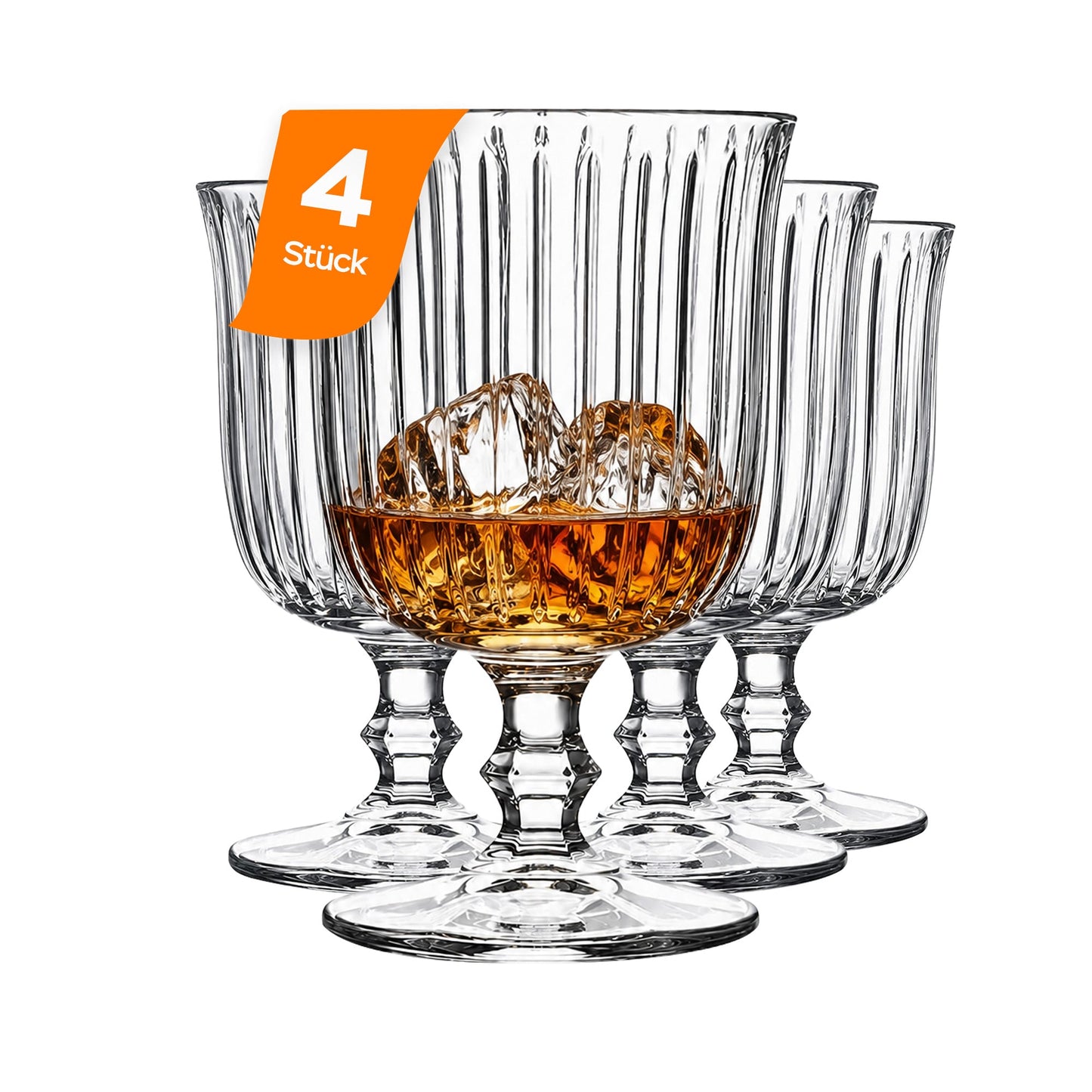 HELDENA Joy Brandygläser 255 ml – 4er Set Stielgläser aus Glas