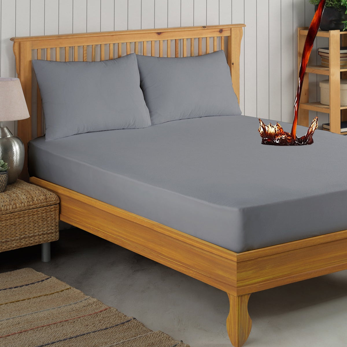 Wasserdichter Matratzenschoner für Matratzen aus Mikrofaser – Pamukkale Powder, Grau