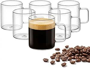 Wilmax Glastasse 200 ml 6er-Set Transparent Borosilikatglas – Produktansicht; Lieferumfang: 6 Stück