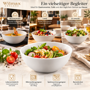 Wilmax Schale 14 cm 600 ml 4er-Set Weiß Porzellan – Anwendungs- oder Detailansicht; Lieferumfang: 4 Stück