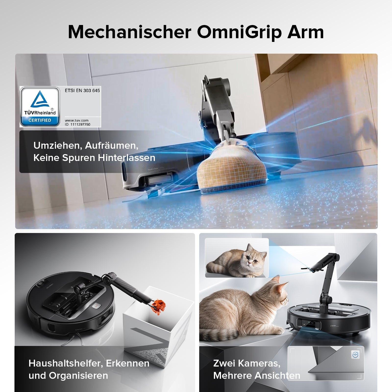 Roborock Saros Z70 Saug- und Wischroboter mit mechanischem OmniGrip-Greifarm