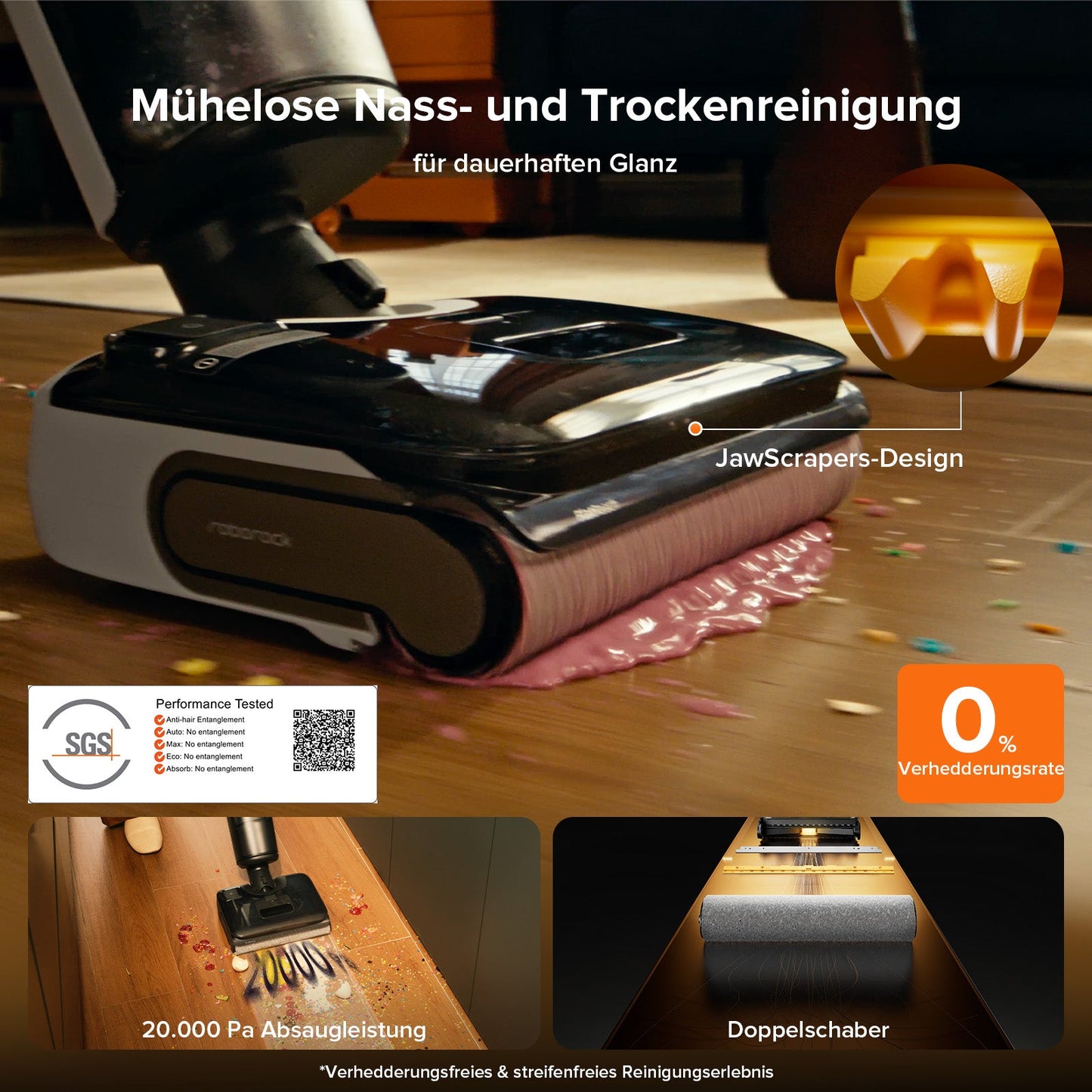 F25 Combo Wischsauger auf Hartboden 5-in-1 Funktion saugt wischt