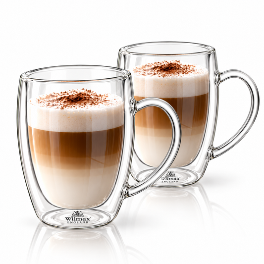 Wilmax Doppelwandiger Glasbecher 300 ml 2er-Set Transparent