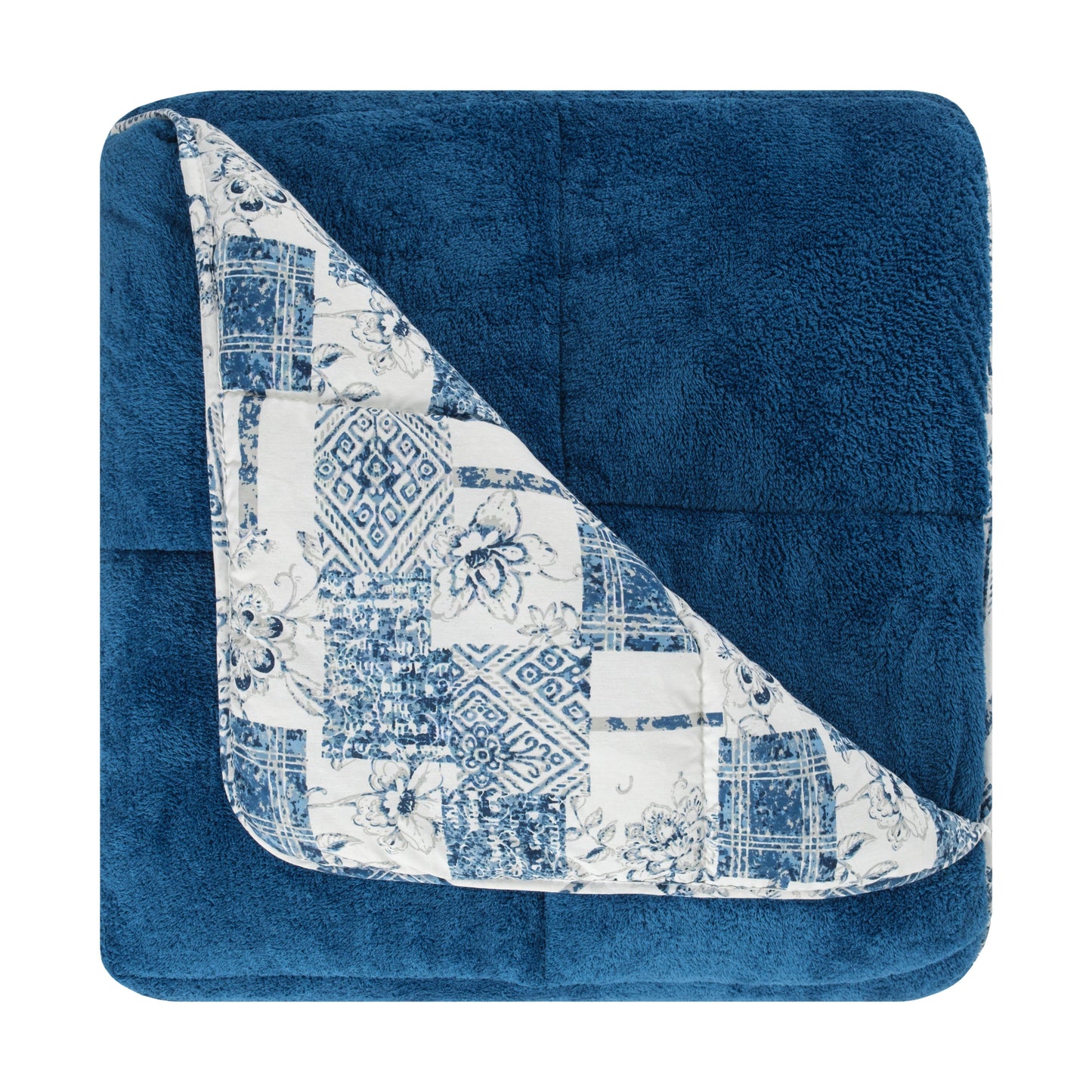HELDENA Wellsoft Bettdecke Blau – Doppelseitig Ganzjahresdecke mit Kissenbezug