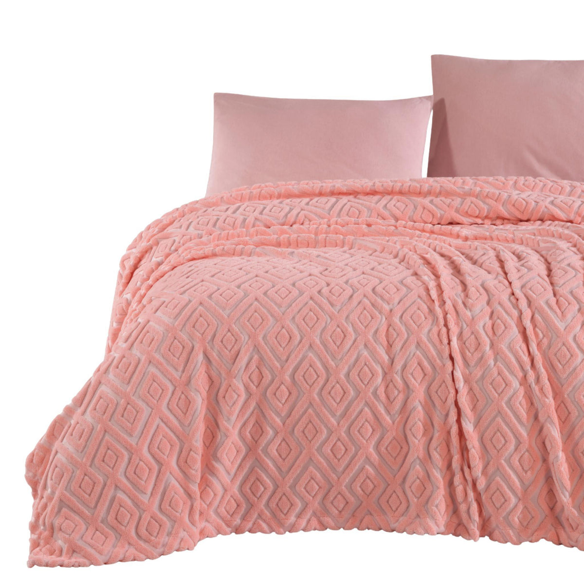HELDENA Wellsoft-Tagesdecke Puderrosa 230×240 cm – Doppelbett