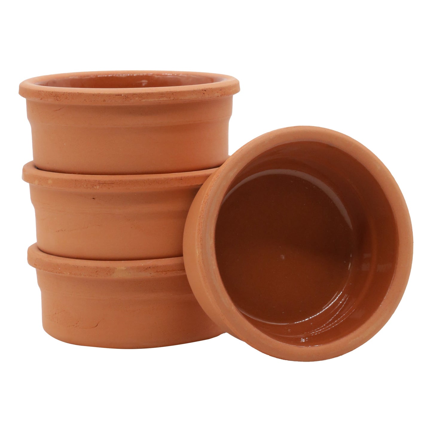 Mini Terrakotta Schalen 150 ml – glasiert innen für Dips Oliven und Gewürze