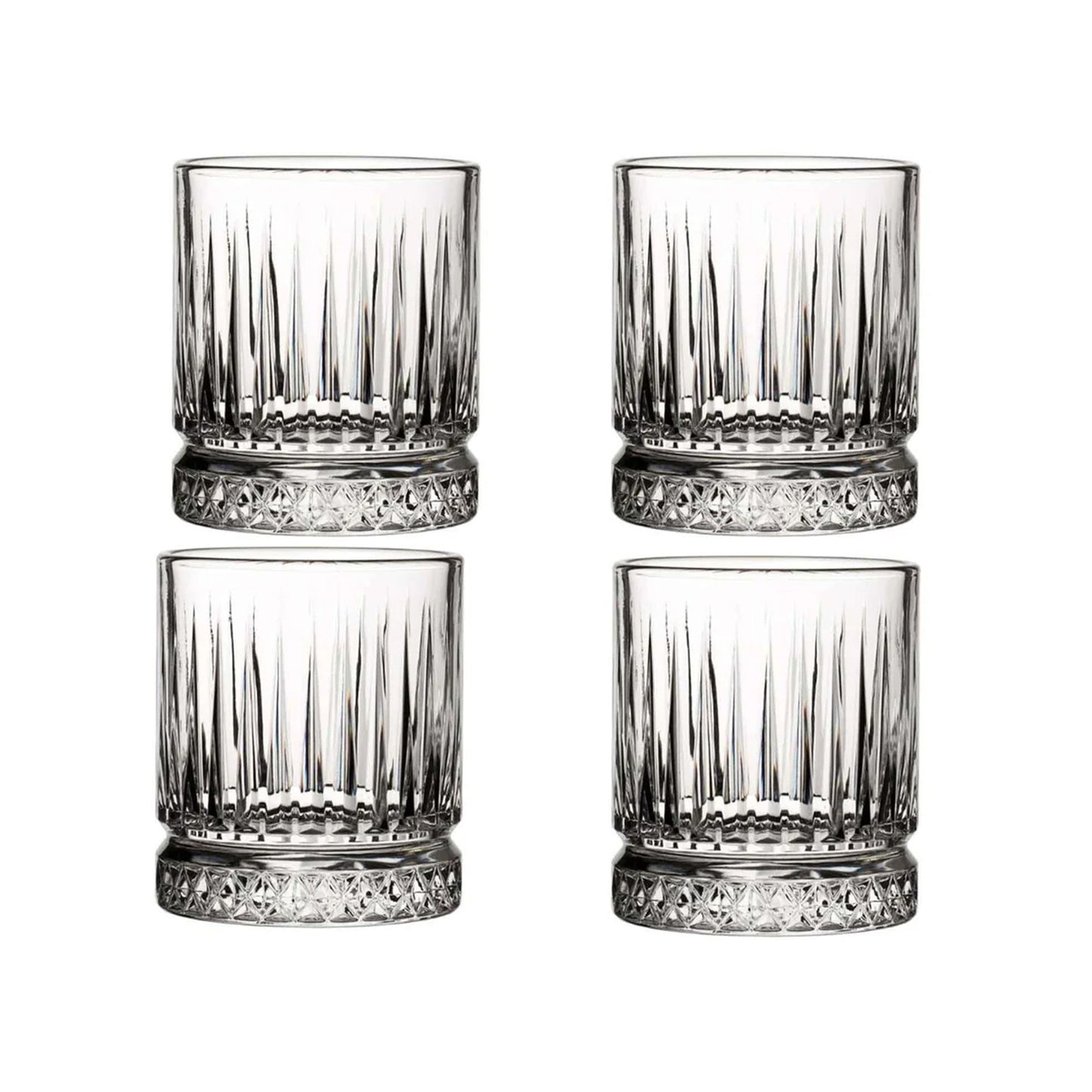 Zwei Elysia Whiskygläser 355 ml nebeneinander klares Glas mit Facettenmuster