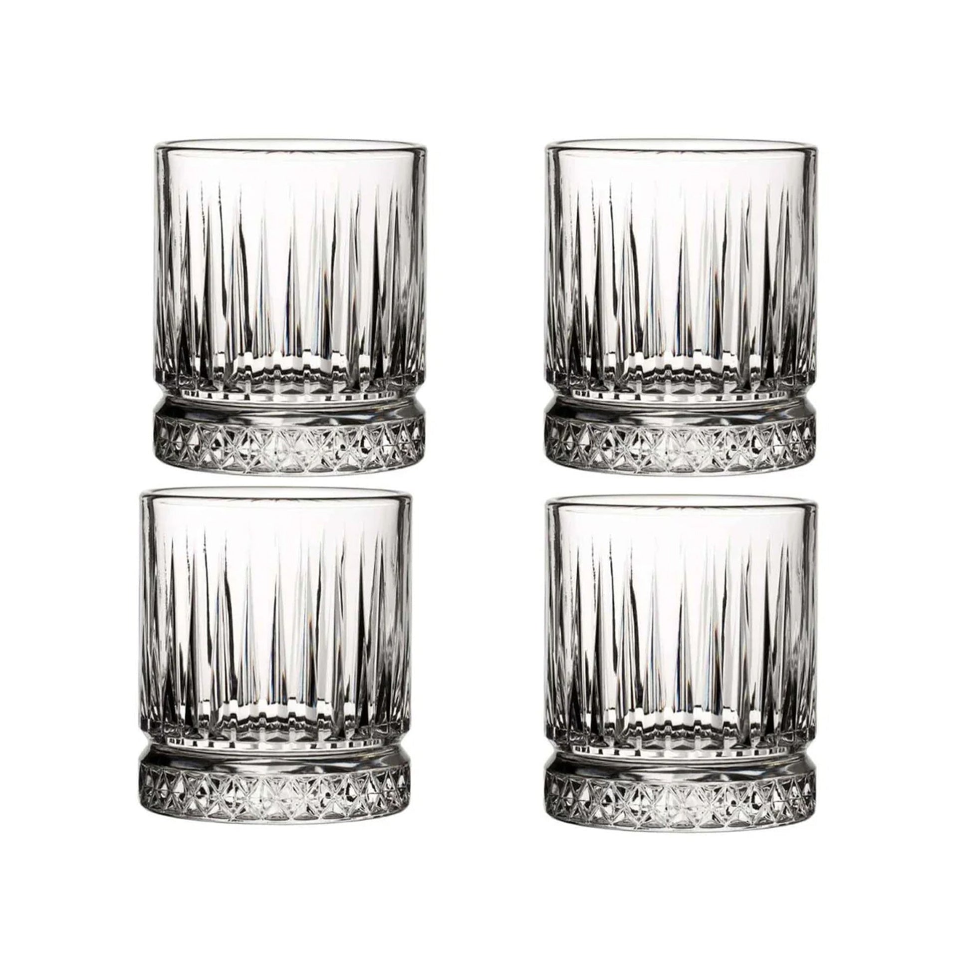Zwei Elysia Whiskygläser 355 ml nebeneinander klares Glas mit Facettenmuster
