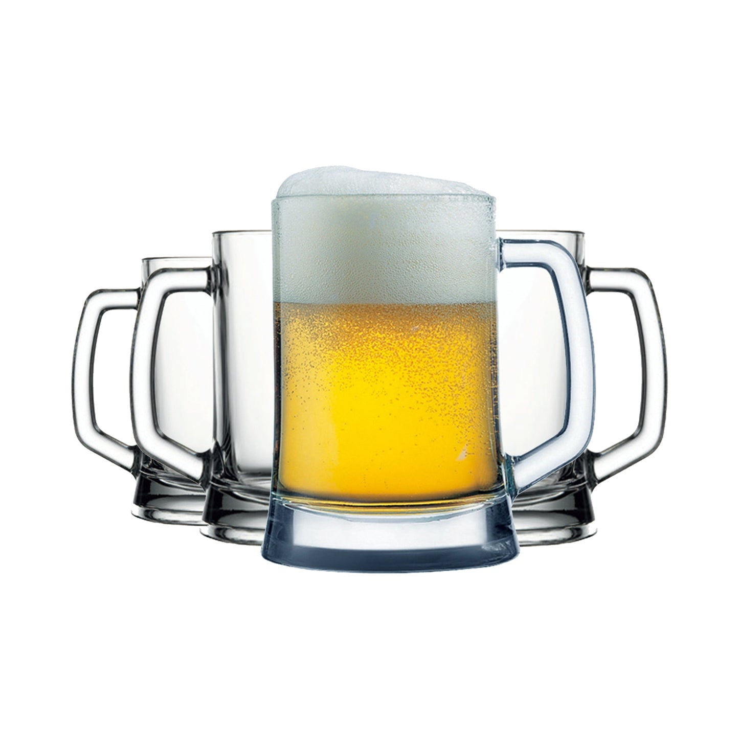 Pub Bierglas 500 ml mit Henkel im 4er Set für Gartenparty und Home Bar
