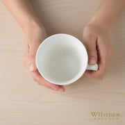 Wilmax Tasse 380 ml 4er-Set Weiß Porzellan – Anwendungs- oder Detailansicht; Lieferumfang: 4 Stück