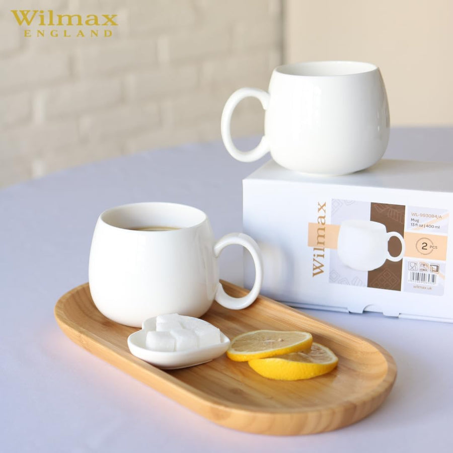 Wilmax Tasse 400 ml 6er-Set Weiß Porzellan – Anwendungs- oder Detailansicht; Lieferumfang: 6 Stück