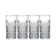 HELDENA Longdrinkgläser 295 ml mit Facettenstruktur – 4er-Set