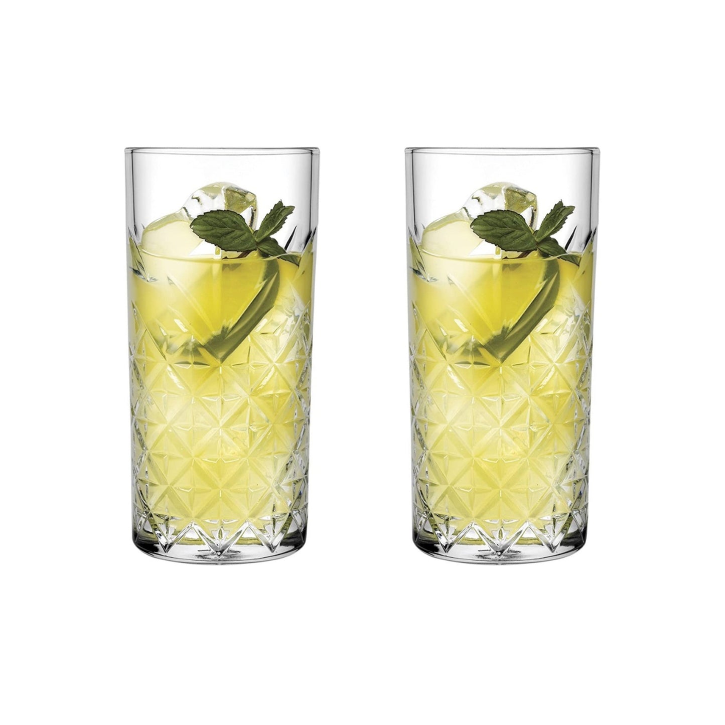 Timeless Longdrinkglas 295 ml Detailansicht mit Facettendesign und schlanker Form
