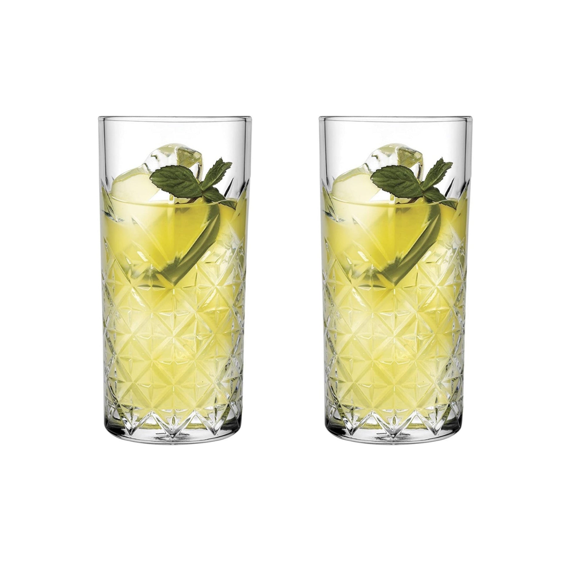 Timeless Longdrinkglas 295 ml Detailansicht mit Facettendesign und schlanker Form