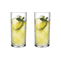 Longdrinkglas 295 ml Detailansicht mit Facettendesign und schlanker Form