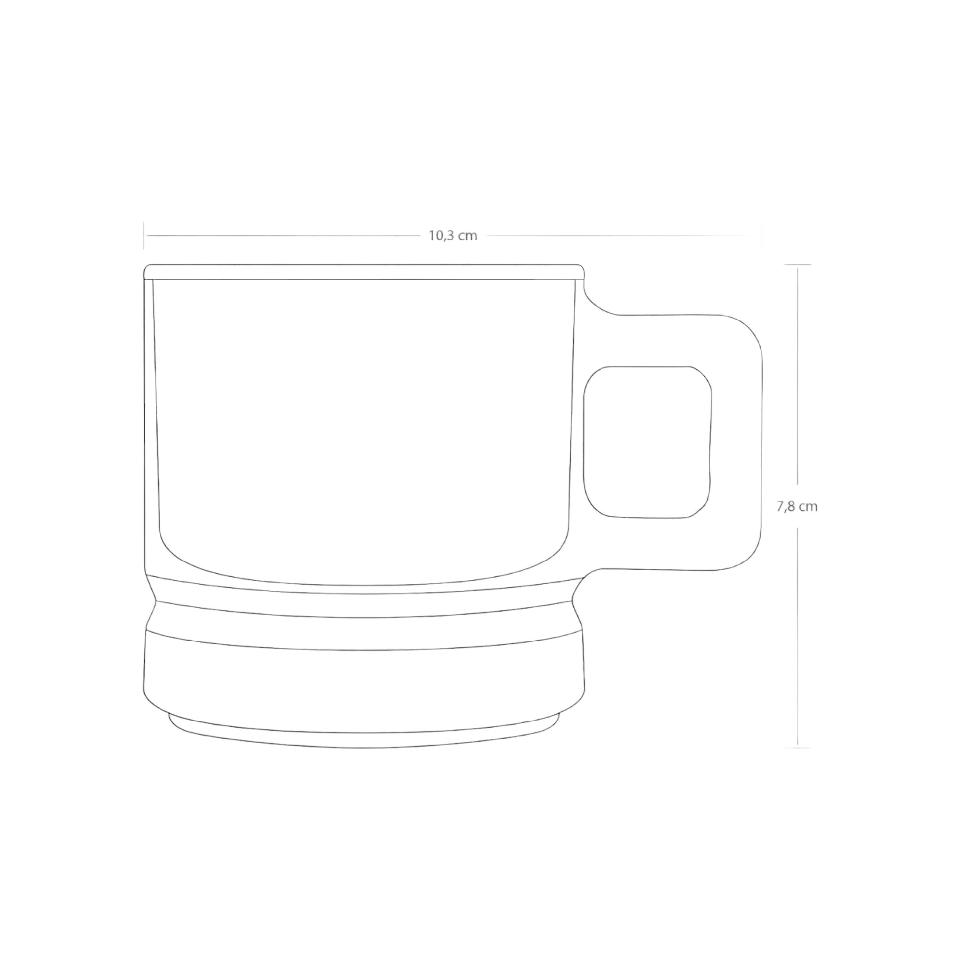 Glas-Mug Elysia seitliche Ansicht Facettenschliff 315 ml für Kaffee und Heißgetränke