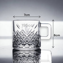 Glas-Mug mit Henkel für Frühstück Kaffee Tee und moderne Tischkultur