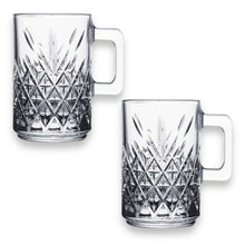 Vintage Glasbecher mit Henkel für Kaffee Tee Kakao und Gäste Service