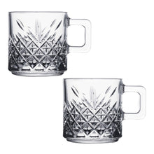 Pasabahce Glas-Mug mit Facettenschliff für Kaffee Ecke und Frühstückstisch