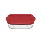 HELDENA Borcam quadratische Auflaufform 3200 ml mit Deckel, 33,1 × 30 cm