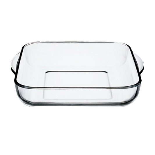 Borcam quadratische Glasform 1950 ml für Kühlschrank und Ofen mit rotem Deckel