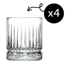 Vier Pasabahce Elysia Tumbler 210 ml Art-Déco Schliff transparent für Home Bar