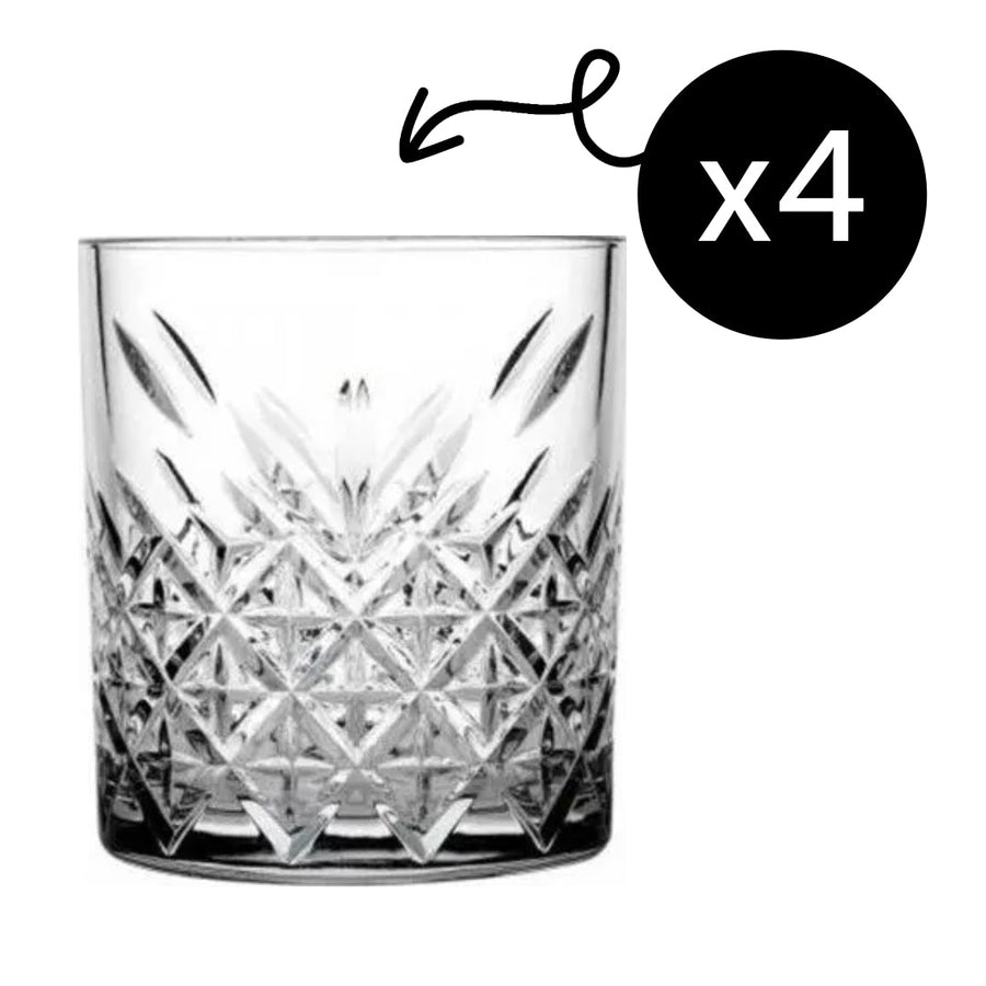 Timeless Whiskyglas 345ml Detailansicht Pressglas Vintage Schliff für Whisky