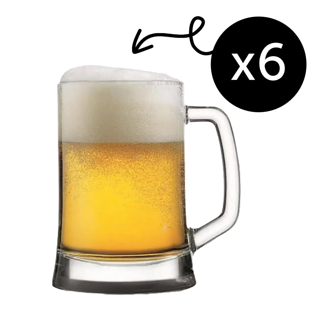 Pasabahce Biersiedel Glas mit Henkel für BBQ Gartenparty und Home Bar