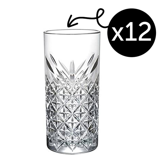 Longdrinkglas 295 ml Boden Facettenmuster transparent