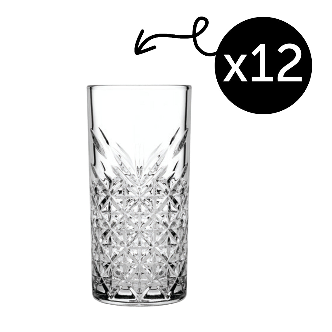 HELDENA Timeless Trinkglas 450 ml Detailansicht Facettenschliff klares Glas